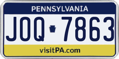 PA license plate JOQ7863