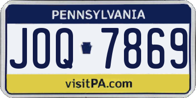 PA license plate JOQ7869