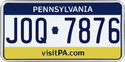 PA license plate JOQ7876
