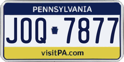 PA license plate JOQ7877