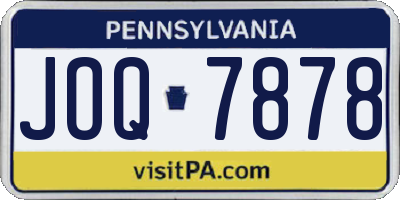 PA license plate JOQ7878
