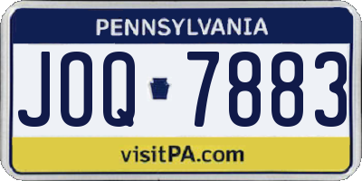 PA license plate JOQ7883