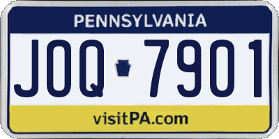 PA license plate JOQ7901