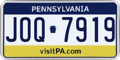 PA license plate JOQ7919