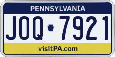 PA license plate JOQ7921