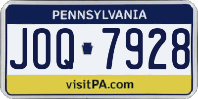 PA license plate JOQ7928