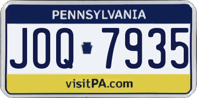 PA license plate JOQ7935