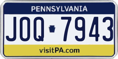 PA license plate JOQ7943