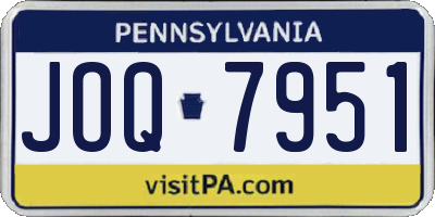 PA license plate JOQ7951
