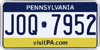 PA license plate JOQ7952