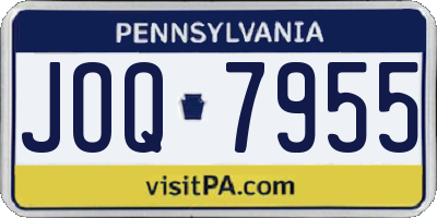 PA license plate JOQ7955