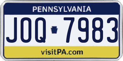 PA license plate JOQ7983