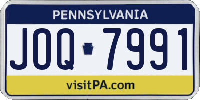 PA license plate JOQ7991