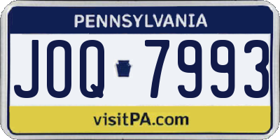 PA license plate JOQ7993