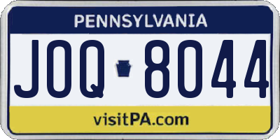 PA license plate JOQ8044