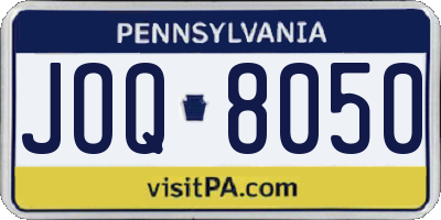 PA license plate JOQ8050