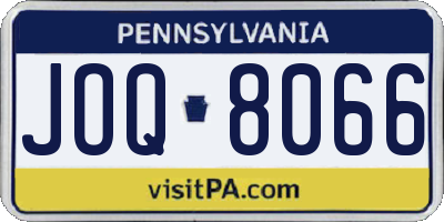 PA license plate JOQ8066