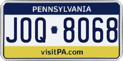 PA license plate JOQ8068