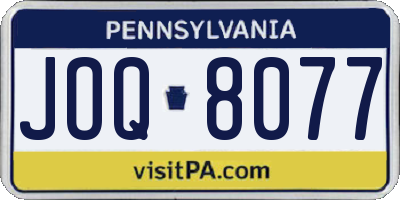 PA license plate JOQ8077