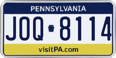 PA license plate JOQ8114