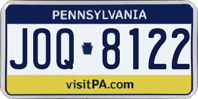 PA license plate JOQ8122