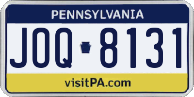 PA license plate JOQ8131
