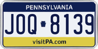 PA license plate JOQ8139
