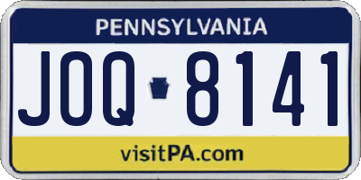 PA license plate JOQ8141