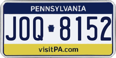 PA license plate JOQ8152