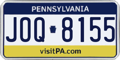 PA license plate JOQ8155