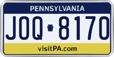 PA license plate JOQ8170