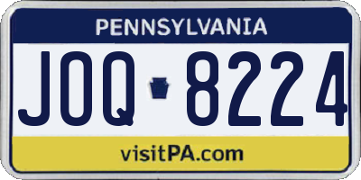 PA license plate JOQ8224