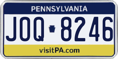 PA license plate JOQ8246
