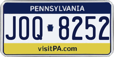 PA license plate JOQ8252