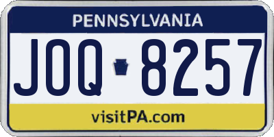 PA license plate JOQ8257