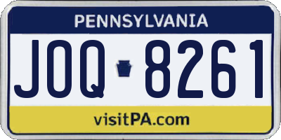 PA license plate JOQ8261