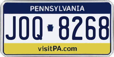PA license plate JOQ8268