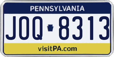 PA license plate JOQ8313