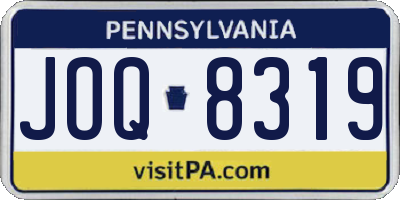 PA license plate JOQ8319