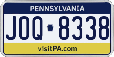 PA license plate JOQ8338