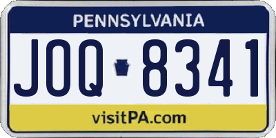 PA license plate JOQ8341