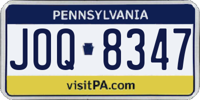 PA license plate JOQ8347
