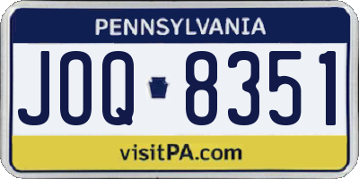 PA license plate JOQ8351
