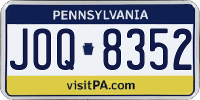 PA license plate JOQ8352
