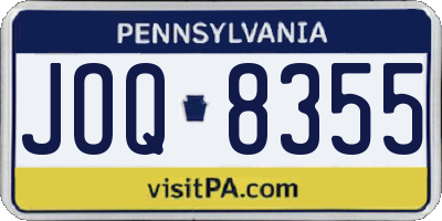 PA license plate JOQ8355