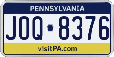PA license plate JOQ8376