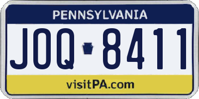 PA license plate JOQ8411