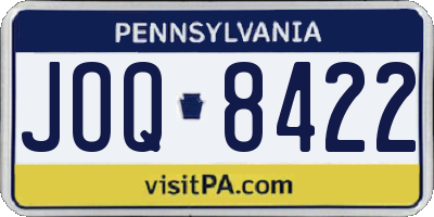 PA license plate JOQ8422