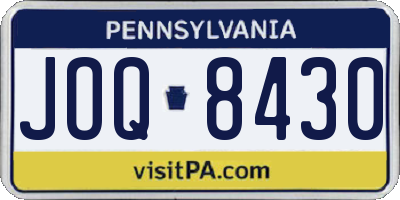 PA license plate JOQ8430