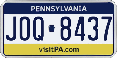 PA license plate JOQ8437